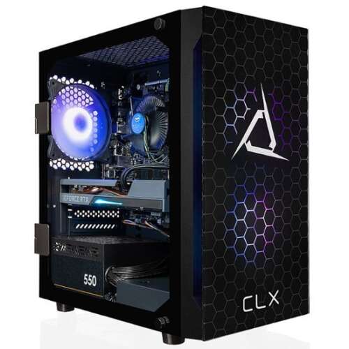 CLX - SET Gaming Desktop - Intel Core i5 11400F - 16GB Memory - GeForce RTX 3050 - 500GB M.2 NVMe SSD + 2TB HDD - Black