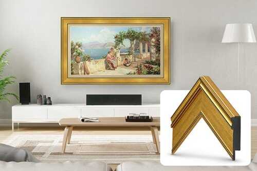 Rent to own Frame My TV.com - Deco Premiere Bezel for Samsung the Frame TV - 43" - Antique Gold