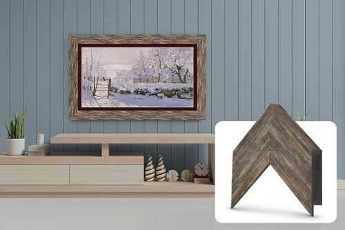 Rent to own Frame My TV.com - Deco Premiere Bezel for Samsung the Frame TV - 75" - Distressed Barnwood