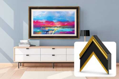 Rent to own Deco TV Frames - Premiere Bezel for Samsung the Frame TV - 55" - Antique Gold/Black