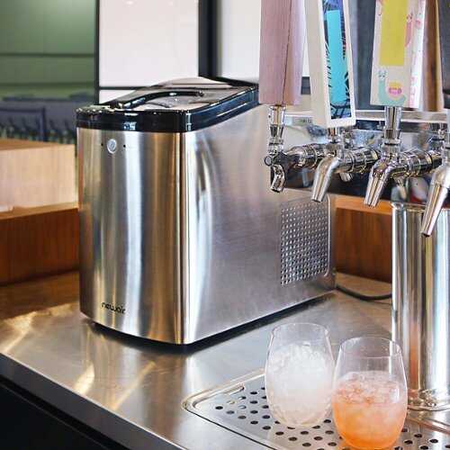 Rent to own NewAir - 45lb. Nugget Countertop Ice Maker with Self-Cleaning Function, Refillable Water Tank, and BPA-Free Parts - Stainless steel
