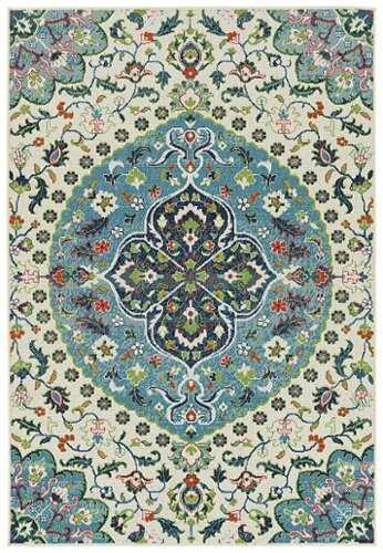 Rent to own Kaleen - Amalie Collection Navy 5' x 7'6" Area Rug - Ivory