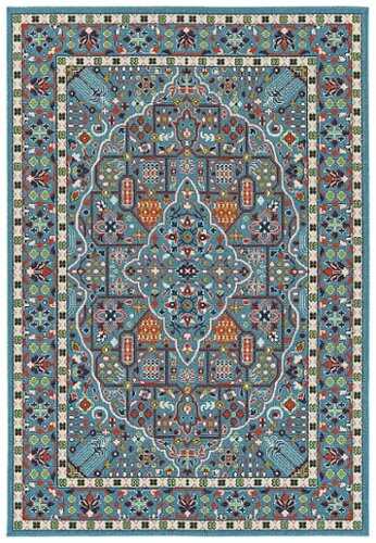 Buy Now, Pay Later - Kaleen - Amalie Collection Navy 5' x 7'6" Area Rug - Lt. Blue