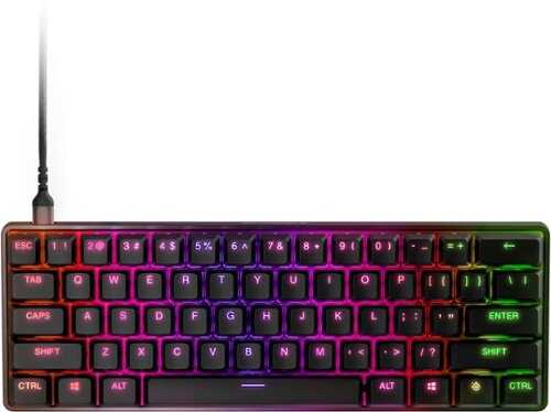 Rent to own SteelSeries - Apex 9 Mini 60% Wired OptiPoint Adjustable Actuation Switch Gaming Keyboard with RGB Lighting - Black