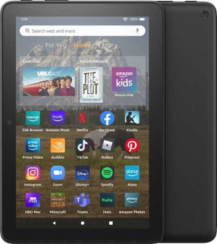 Rent To Own - Amazon - Fire HD 8 tablet, 8” HD Display, 64 GB, 30% faster processor, designed for portable entertainment, (2022 release) - Black