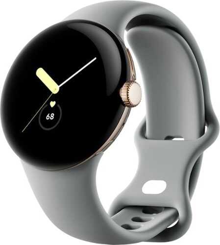 Google - Pixel Watch Gold Stainless Steel Smartwatch 41mm with Hazel Active Band Wifi/BT - Gold/Hazel
