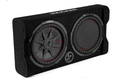 Rent to own KICKER - CompRT Down-Firing 12” Dual-Voice-Coil 2-Ohm Loaded Subwoofer Enclosure - Black