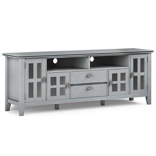 Rent to own Simpli Home - Artisan 72 inch TV Media Stand - Fog Grey