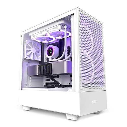 Rent to own NZXT - H5 Flow ATX Mid-Tower Case White - White