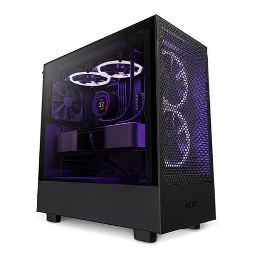 Rent to own NZXT - H5 Flow ATX Mid-Tower Case Black - Black