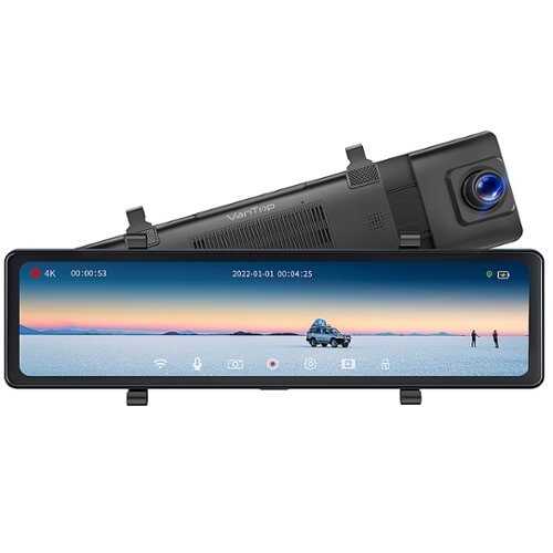 Rent to own Vantop - 810 12” 5MP UHD Front and Rear Mirror Dash Cam with Built-in GPS and Voice Control - Black