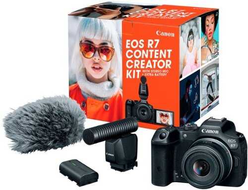 Canon - EOS R7 Mirrorless Camera with RF-S 18-45 f/4.5-6.3 IS STM Lens Content Creator Kit - Black