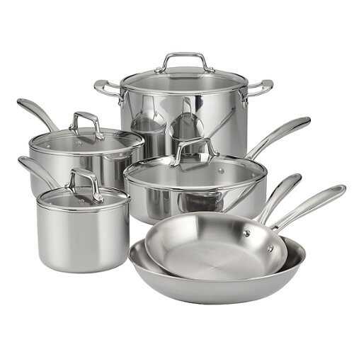 Rent to own Tramontina - 10PC Tri-Ply Clad Cookware Set - Silver