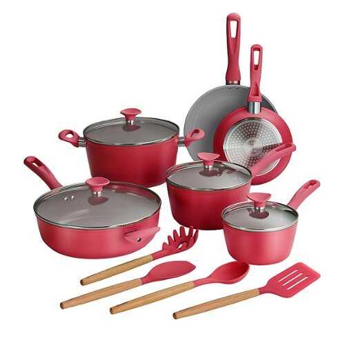 Rent to own Tramontina - 14PC Cold Forged Cookware Set - Red