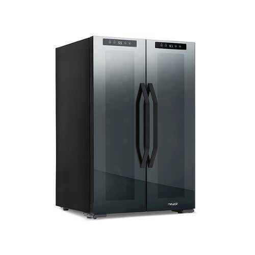 Rent To Own - NewAir - 34-Bottle Dual Zone Wine Cooler with Mirrored Double-Layer Glass Door & Compressor Cooling, Digital Temperature Control - Black