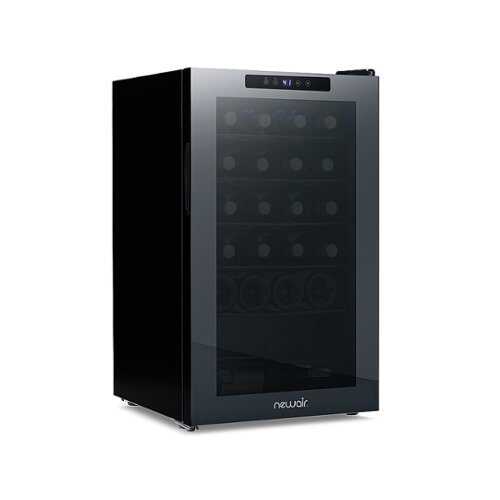 Rent To Own - NewAir - 24-Bottle Wine Cooler with Mirrored Double-Layer Tempered Glass Door & Compressor Cooling, Digital Temperature Control - Black