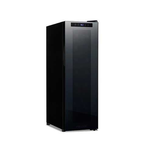 Rent To Own - NewAir - 12-Bottle Wine Cooler with Mirrored Double-Layer Tempered Glass Door & Compressor Cooling, Digital Temperature Control - Black