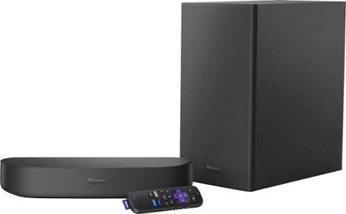 Rent to own Roku - Streambar & Wireless Bass Streaming Media Player with Voice Remote and Subwoofer - Black