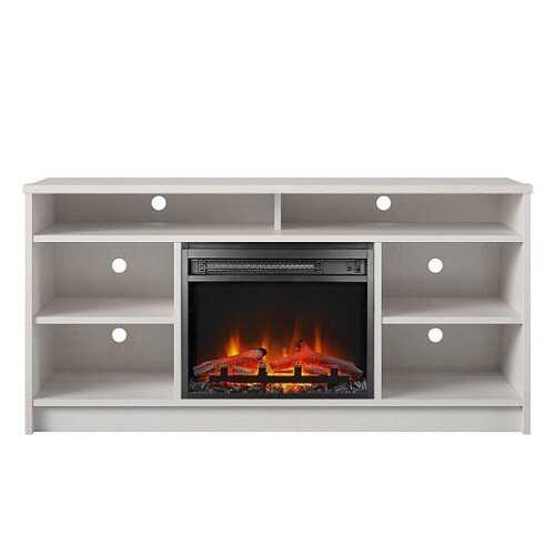 Rent to own Ameriwood Home - Hendrix 55" TV Stand with Electric Fireplace - Ivory Oak