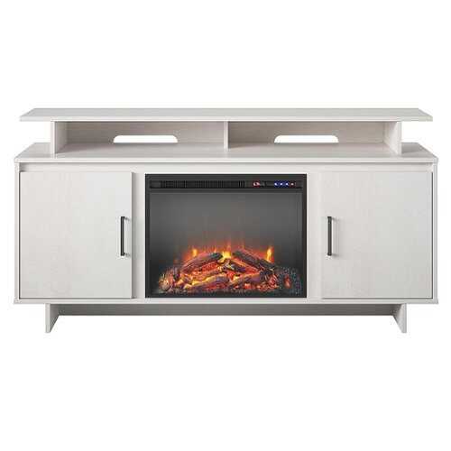 Rent to own Ameriwood Home - Merritt Avenue Fireplace TV Console (74") - Ivory Oak