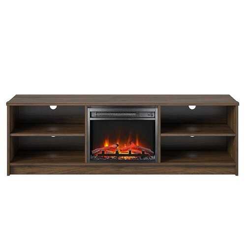 Rent to own Ameriwood Home - Noble 65” TV Stand with Electric Fireplace - Walnut