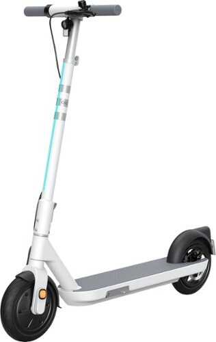 Rent to own OKAI - Neon Lite Foldable Electric Scooter w/ 18.6 Miles Max Operating Range & 15.5 mph Max Speed - White