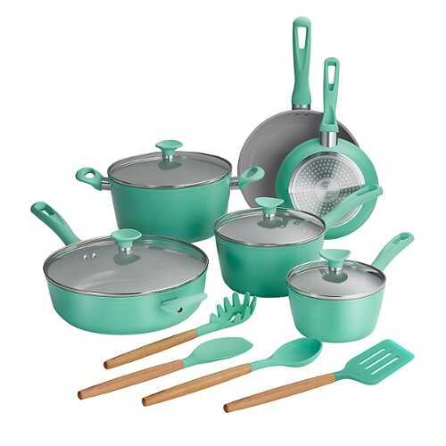 Rent to own Tramontina - 14PC Cold Forged Cookware Set - Teal