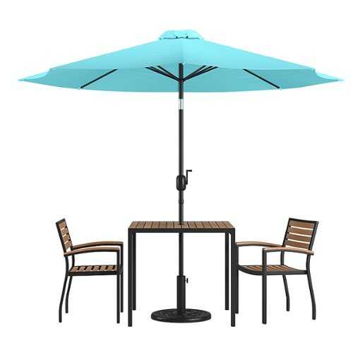 Rent To Own - Flash Furniture - Lark Outdoor Square Modern  5 Piece Patio Set - Teal