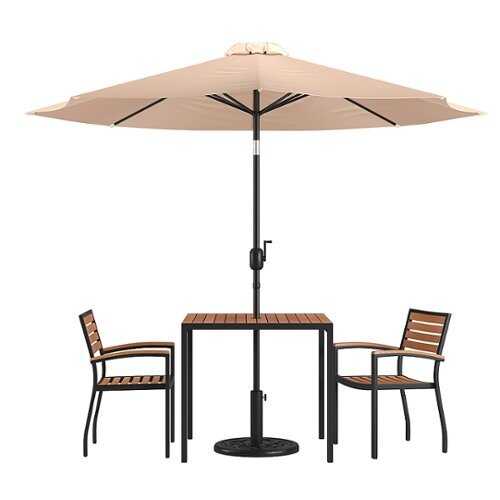 Rent To Own - Flash Furniture - Lark Outdoor Square Modern  5 Piece Patio Set - Tan