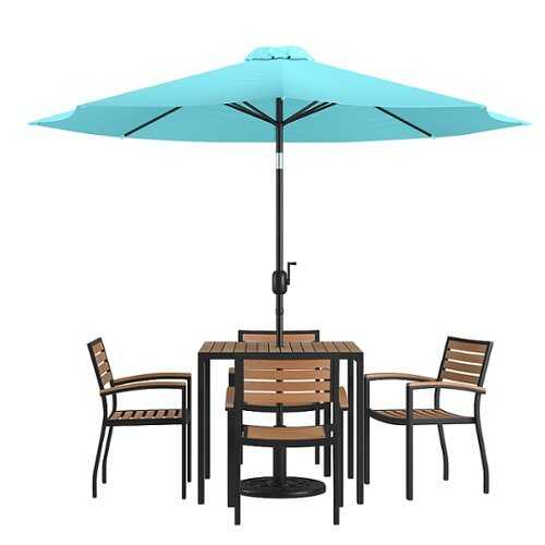Rent To Own - Flash Furniture - Lark Outdoor Square Modern  7 Piece Patio Set - Teal