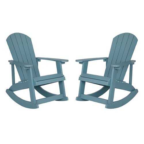 Rent to own Flash Furniture - Savannah Rocking Patio Chair (set of 2) - Sea Foam