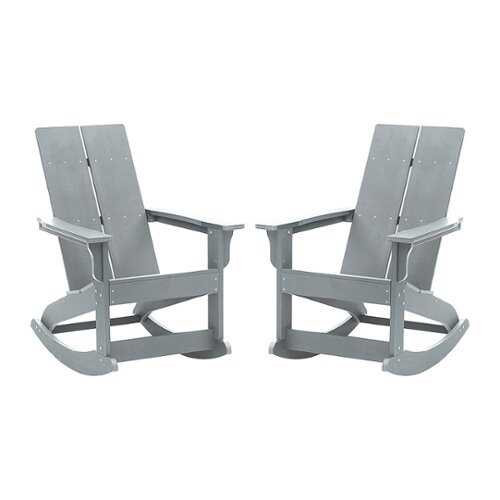 Rent To Own - Flash Furniture - Finn Rocking Patio Chair (set of 2) - Gray