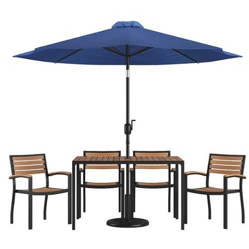 Rent To Own - Flash Furniture - Lark Outdoor Rectangle Modern  7 Piece Patio Set - Navy