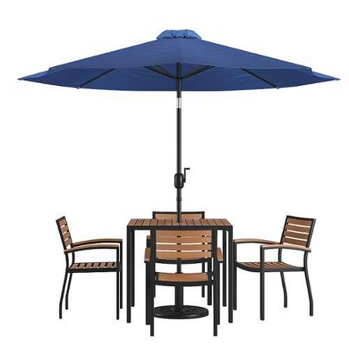 Rent to own Flash Furniture - Lark Outdoor Square Modern  7 Piece Patio Set - Navy