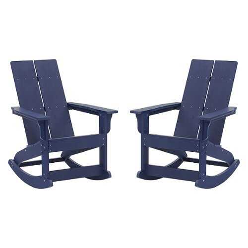 Rent to own Flash Furniture - Finn Rocking Patio Chair (set of 2) - Navy