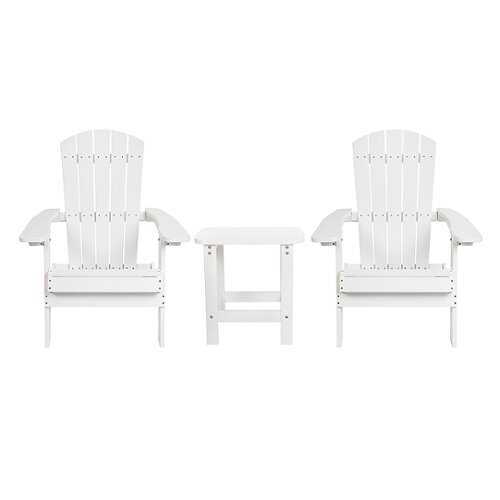 Rent To Own - Flash Furniture - Charlestown Outdoor Rectangle Cottage Resin 3 Piece Patio Set - White