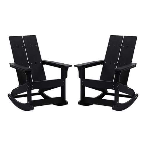 Rent To Own - Flash Furniture - Finn Rocking Patio Chair (set of 2) - Black