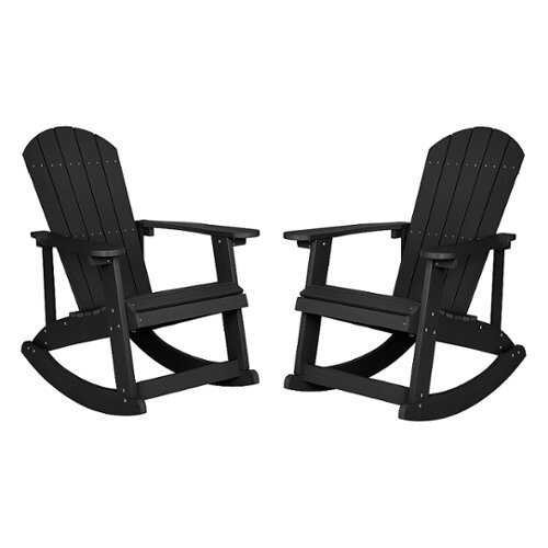 Rent to own Flash Furniture - Savannah Rocking Patio Chair (set of 2) - Black