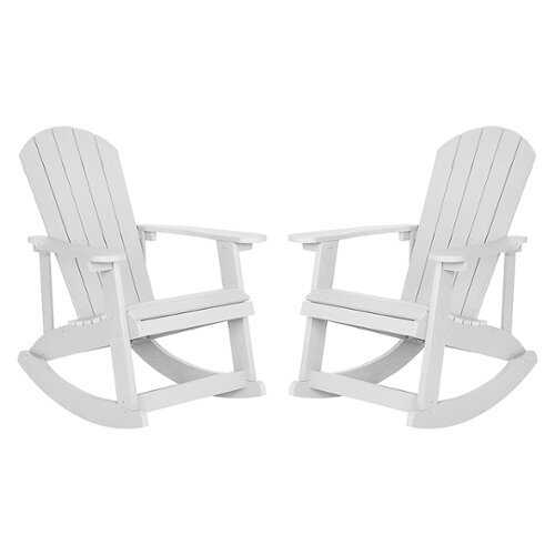 Rent to own Flash Furniture - Savannah Rocking Patio Chair (set of 2) - White
