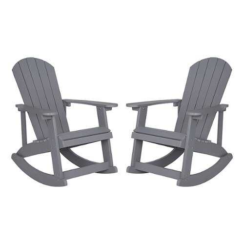 Rent to own Flash Furniture - Savannah Rocking Patio Chair (set of 2) - Light Gray