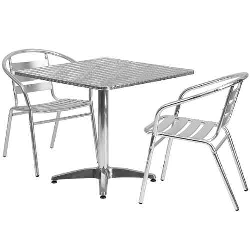 Rent to own Flash Furniture - Lila Outdoor Square Contemporary 3 Piece Patio Set - Aluminum