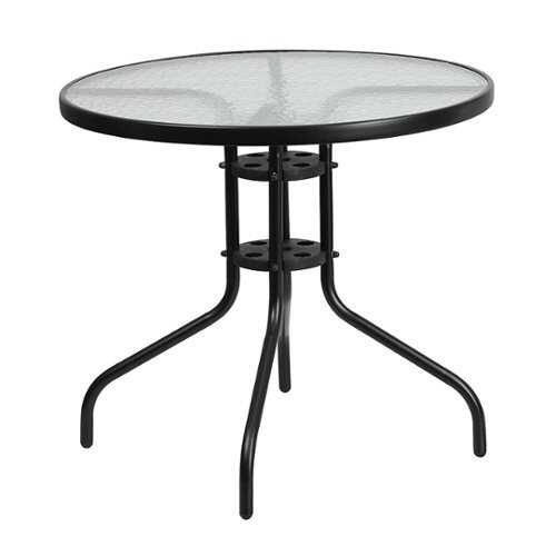Rent to own Flash Furniture - Bellamy Contemporary Patio Table - Clear/Black