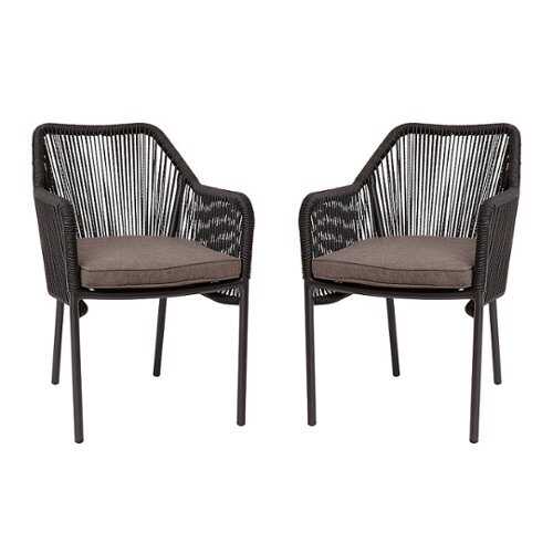 Rent to own Flash Furniture - Kallie Patio Chair (set of 2) - Black/Gray