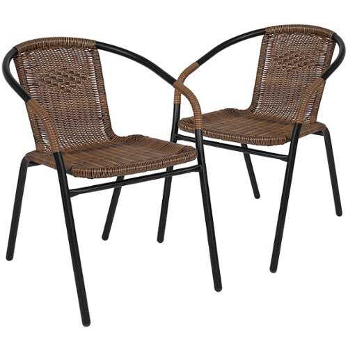 Rent to own Flash Furniture - Lila Patio Chair (set of 2) - Medium Brown
