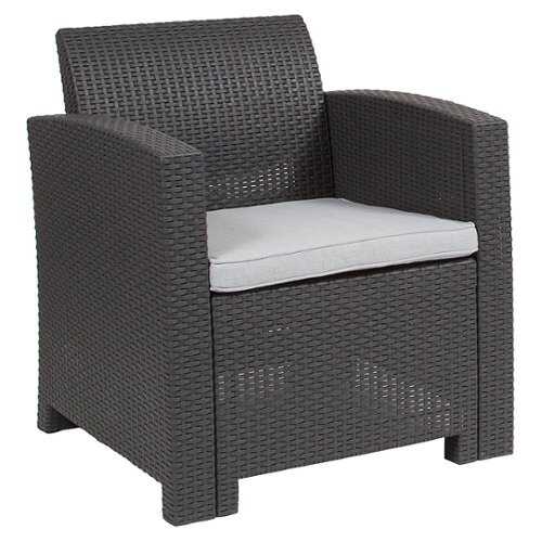 Rent to own Flash Furniture - Seneca Patio Lounge Chair - Dark Gray