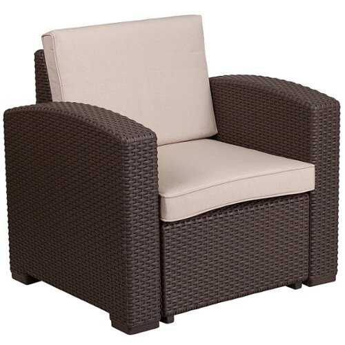 Rent to own Flash Furniture - Seneca Patio Lounge Chair - Chocolate Brown