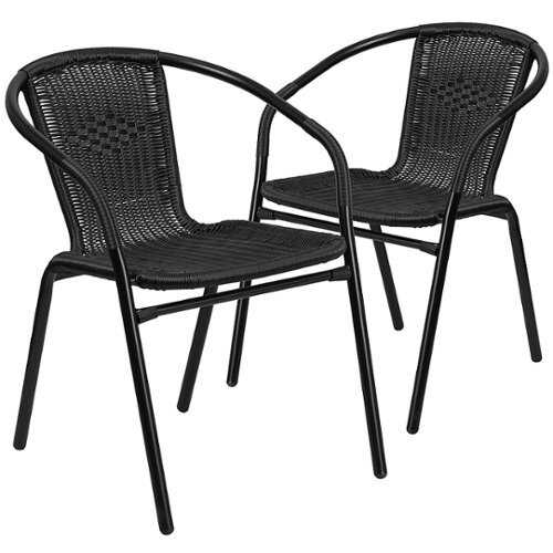 Rent to own Flash Furniture - Lila Patio Chair (set of 2) - Black