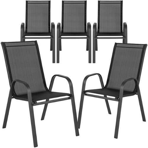 Rent to own Flash Furniture - Brazos Patio Chair (set of 5) - Black
