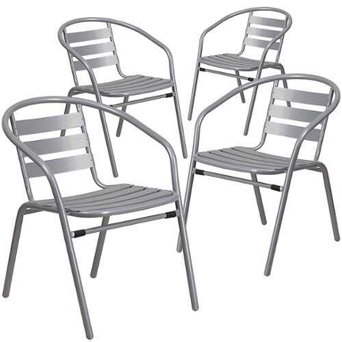 Rent to own Flash Furniture - Lila Patio Chair (set of 4) - Silver