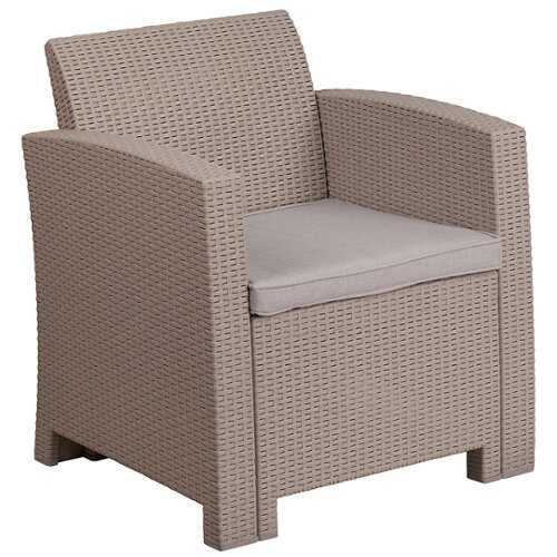 Rent to own Flash Furniture - Seneca Patio Lounge Chair - Light Gray